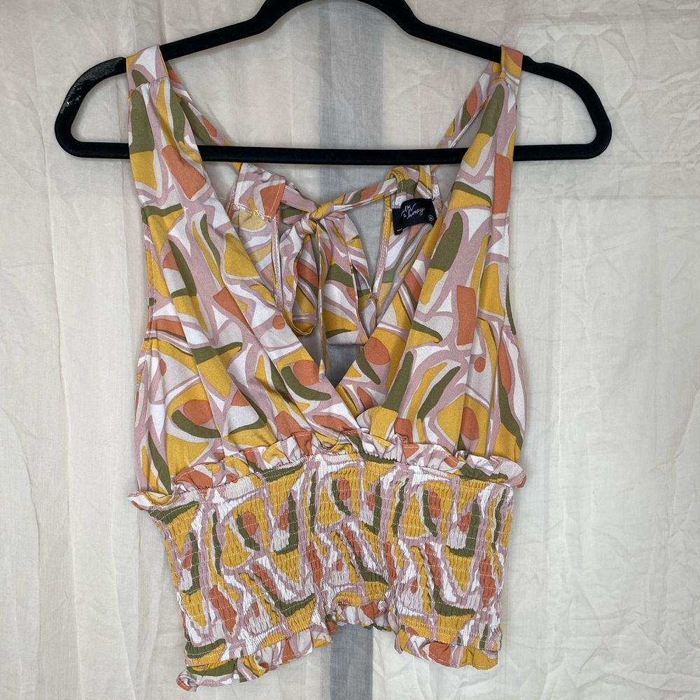 Milk & Honey strappy sleeveless top tie back szM
